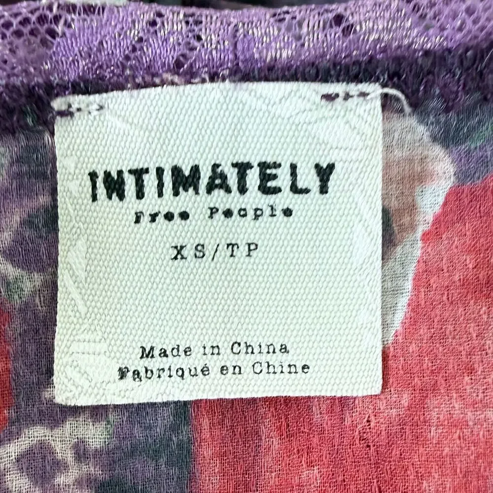 Intimately Free People Floral Asymmetric Oversized Cami Top Fairy Romantic XS